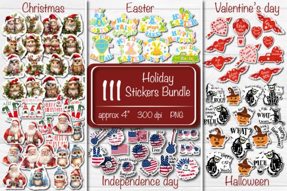 Download Holiday Stickers Bundle Printable Sticke - Premium Resources